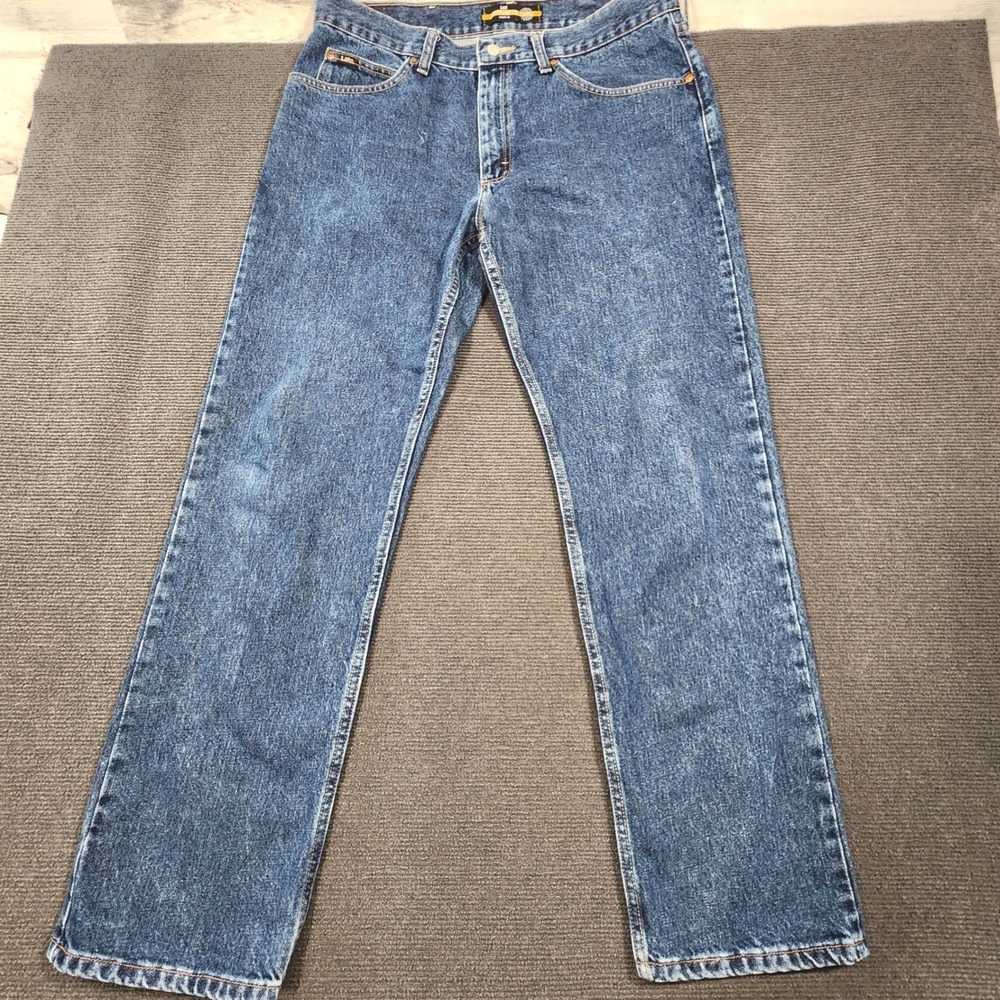 Lee Jeans Regular Fit Straight Leg Women 36x32 Blue‎ Denim Classic 5-Pocket